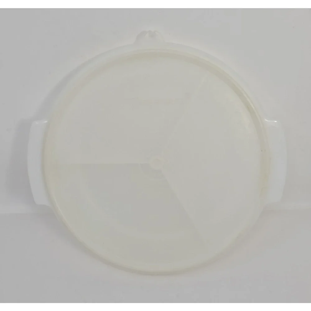 Vintage Tupperware 3 Piece White Clear Suzette 608 Lid 8.5” Round U57